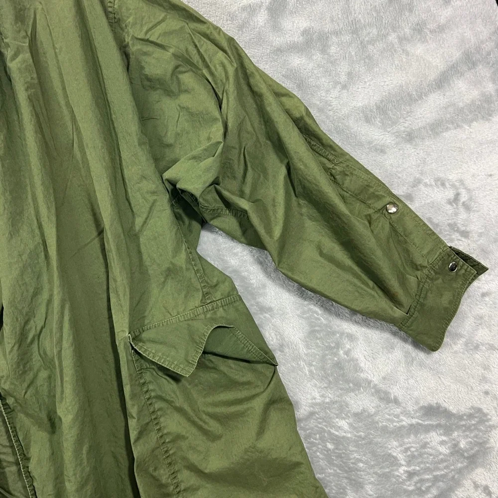 Pierre D'Alby Utility Jacket Womens M Green Good Vintage Oversized Cargo Snap